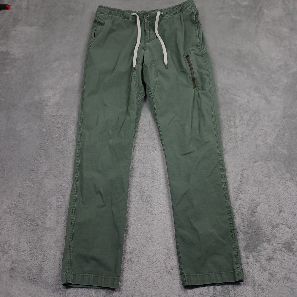 Vuori Pants‎ Mens Large Green Ripstop Chino Pockets Preppy Modern